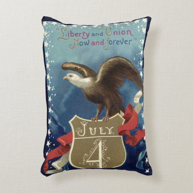  Patriottisch Vierde juli, Eagle met sterren Accent Kussen (Voorkant(Verticaal))