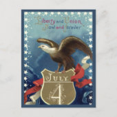  Patriottisch Vierde juli, Eagle met sterren Briefkaart (Voorkant)