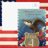  Patriottisch Vierde juli, Eagle met sterren Briefkaart