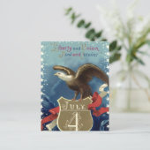  Patriottisch Vierde juli, Eagle met sterren Briefkaart (Staand voorkant)