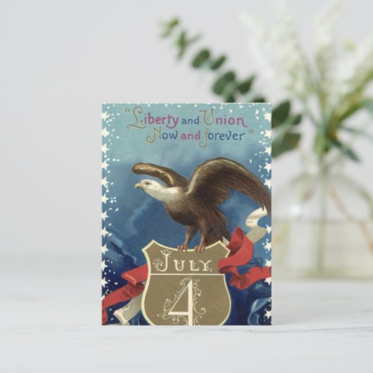  Patriottisch Vierde juli, Eagle met sterren Briefkaart (Staand voorkant)
