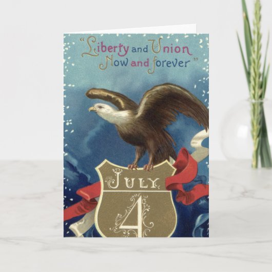 Patriottisch Vierde juli, Eagle met sterren Kaart (Voorkant)
