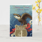  Patriottisch Vierde juli, Eagle met sterren Kaart (Gele Bloem)