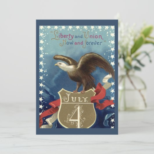  Patriottisch Vierde juli, Eagle met sterren Kaart (Staand voorkant)