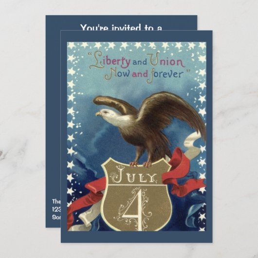  Patriottisch Vierde juli, Eagle met sterren Kaart (Voorkant / Achterkant)