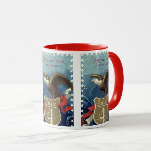  Patriottisch Vierde juli, Eagle met sterren Mok (Voorkant rechts)