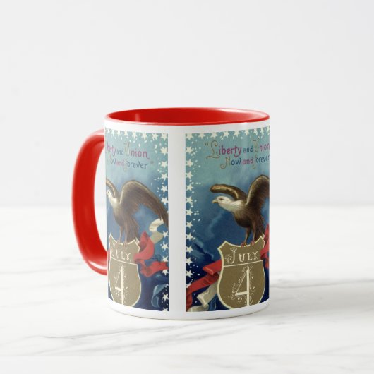 Patriottisch Vierde juli, Eagle met sterren Mok (Voorkant links)