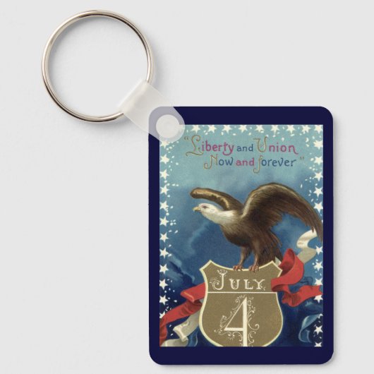  Patriottisch Vierde juli, Eagle met sterren Sleutelhanger (Voorkant)