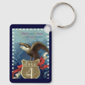  Patriottisch Vierde juli, Eagle met sterren Sleutelhanger (Achterkant)