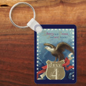  Patriottisch Vierde juli, Eagle met sterren Sleutelhanger (Voorkant)
