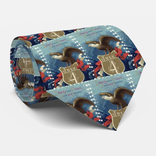  Patriottisch Vierde juli, Eagle met sterren Stropdas (Opgerold)