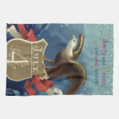  Patriottisch Vierde juli, Eagle met sterren Theedoek (Horizontaal)