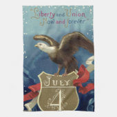  Patriottisch Vierde juli, Eagle met sterren Theedoek (Verticaal)