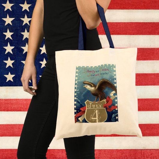  Patriottisch Vierde juli, Eagle met sterren Tote Bag
