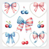 Patriottisch Vierkante Sticker (Voorkant)