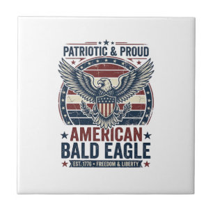 Patriottisch vintage Amerikaanse zeearend gedecore Tegeltje