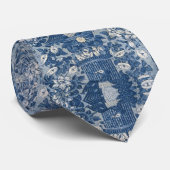 Patriottisch vintage blauw patroon adelaar stropdas (Opgerold)