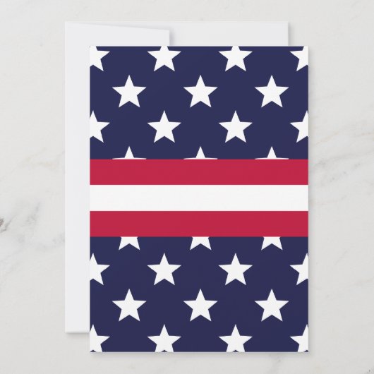 Patriottisch, Vlag Dag, Zomer Partij, Uitnodiging (Achterkant)