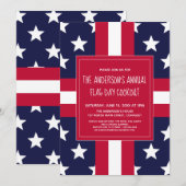 Patriottisch, Vlag Dag, Zomer Partij, Uitnodiging (Voorkant / Achterkant)