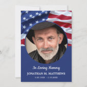 Patriottisch Vlag Foto Memorial Bedankkaart (Voorkant)