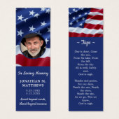 Patriottisch Vlag Foto Memorial Prayer Bladwijzer Mini Visitekaartjes (Voorkant /achterkant)