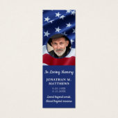 Patriottisch Vlag Foto Memorial Prayer Bladwijzer Mini Visitekaartjes (Voorkant)