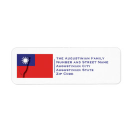 Patriottisch | VLAG TAIWAN (ROC) Etiket