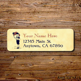 Patriottisch Vlag van de V.S. en het Adres van de Etiket