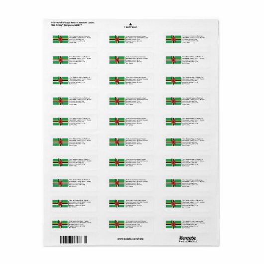 Patriottisch | VLAG VAN DOMINICA Etiket (Full Sheet)