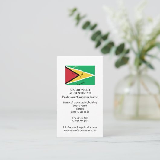 patriottisch | VLAG VAN GUYANA | Foto Visitekaartj Visitekaartje (Staand voorkant)