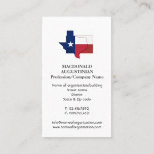 patriottisch   VLAG VAN TEXAS   Foto Visitekaartje