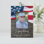 Patriottisch Vlag Veteran Foto Memorial Bedankkaart (Staand voorkant)