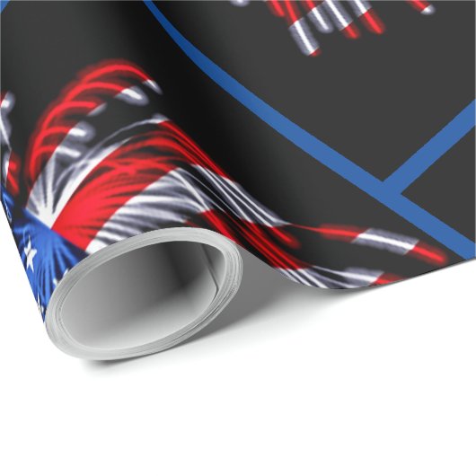 Patriottisch Vlag Vuurwerk Verpakkingspapier Cadeaupapier (Rol Hoek)