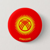 Patriottisch vlaggenstaatwapen van Kirgizië Ronde Button 5,7 Cm (Voorkant)