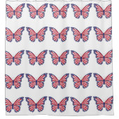 Patriottisch vlinderdouchegordijn douchegordijn (Voorkant)