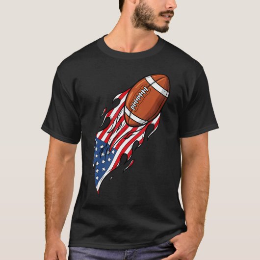 Patriottisch Voetbal 4 juli T-shirt (Voorkant)
