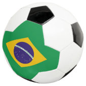 Patriottisch Voetbal met Braziliaanse vlag (Drie kwart)