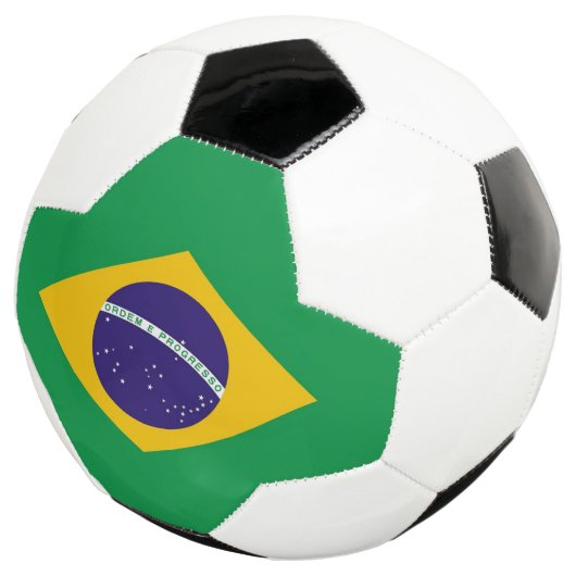 Patriottisch Voetbal met Braziliaanse vlag (Drie kwart)