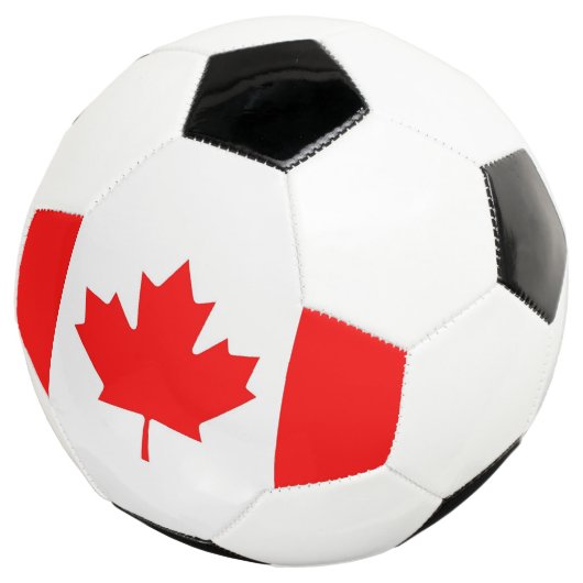 Patriottisch Voetbal met Canadese vlag (Drie kwart)