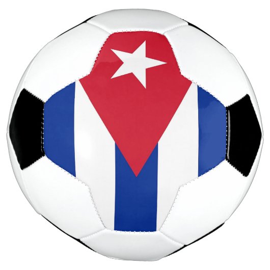 Patriottisch Voetbal met Cubaanse vlag (Gedraaid)