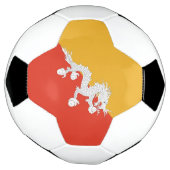 Patriottisch Voetbal met de vlag van Bhutan (Gedraaid)