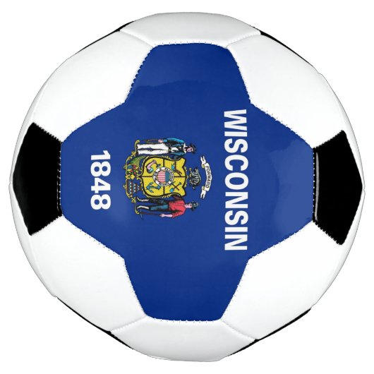 Patriottisch Voetbal met de vlag van de staat Wisc (Gedraaid)