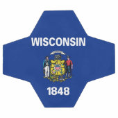Patriottisch Voetbal met de vlag van de staat Wisc (Enkel)