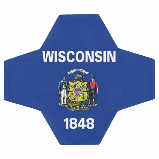 Patriottisch Voetbal met de vlag van de staat Wisc (Enkel)