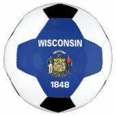 Patriottisch Voetbal met de vlag van de staat Wisc (Voorkant)