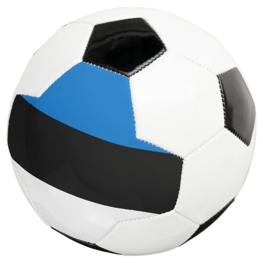 Patriottisch Voetbal met de vlag van Estland (Drie kwart)