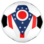 Patriottisch Voetbal met de vlag van Ohio, Verenig (Gedraaid)