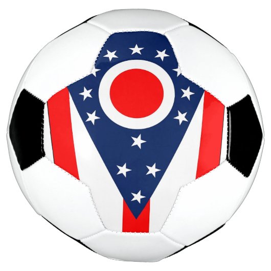 Patriottisch Voetbal met de vlag van Ohio, Verenig (Gedraaid)