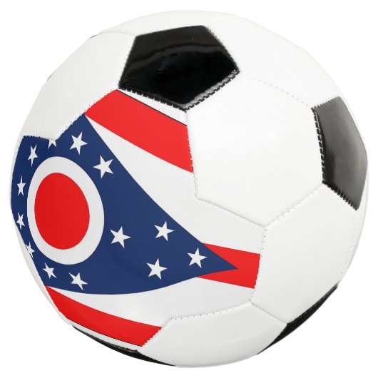 Patriottisch Voetbal met de vlag van Ohio, Verenig (Drie kwart)