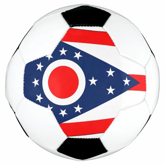 Patriottisch Voetbal met de vlag van Ohio, Verenig (Voorkant)